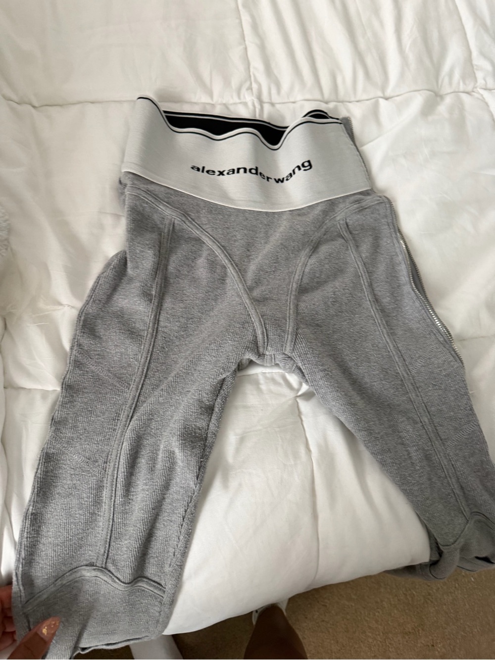 Alexander Wang Light Gray Logo Waist Joggers